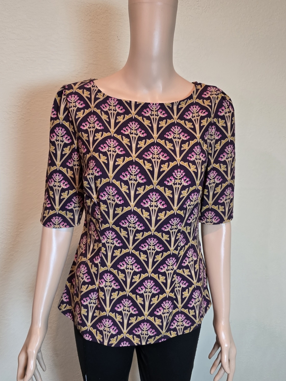 Boden Short Sleeve Floral Multicolor Blouse Top Size 4 - Picture 2 of 11